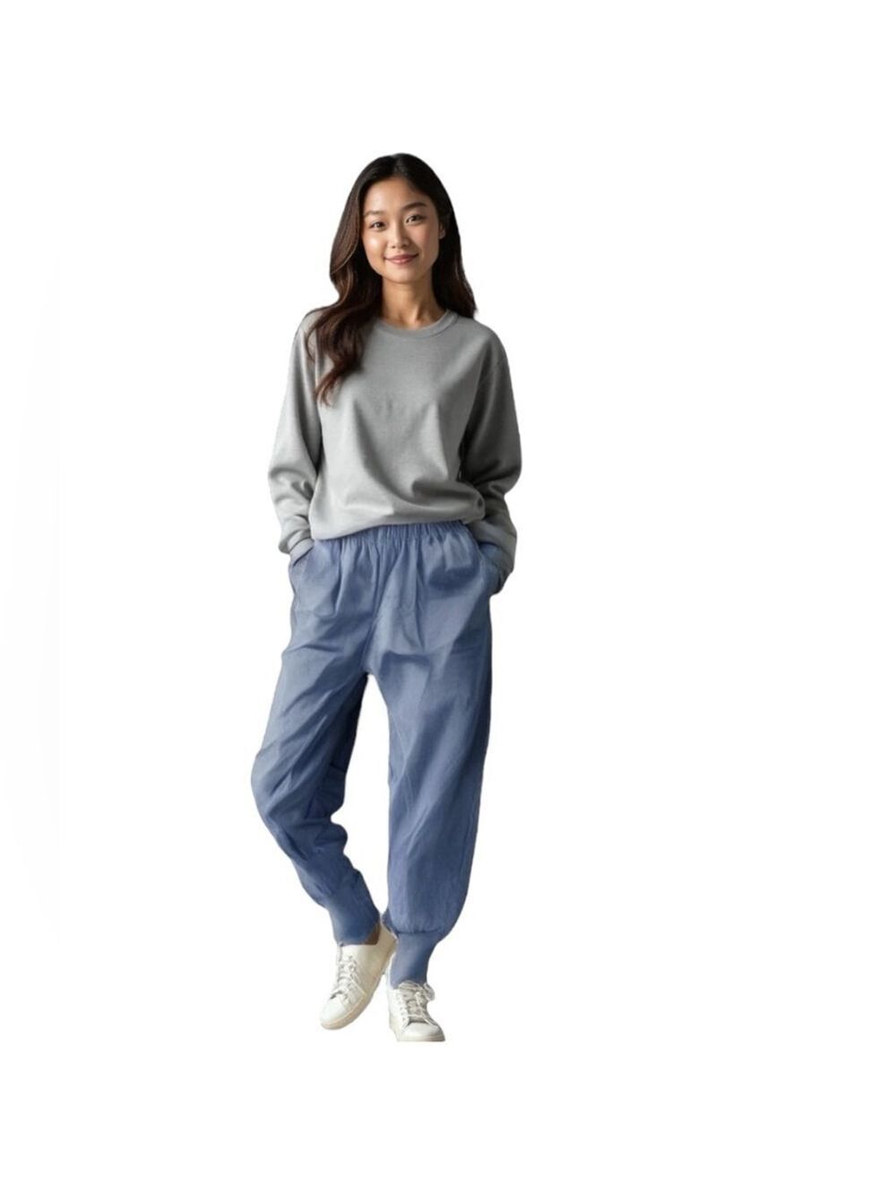 Lulunico Blue Joggers Small Light Blue Elastic Waist Lounge Athleisure Pants